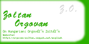 zoltan orgovan business card